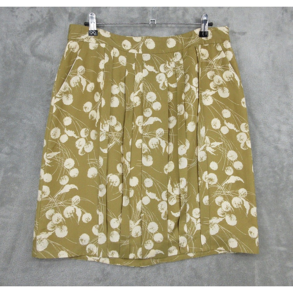Boden Skirt Women Size 10 Limited Edition Silk Pleated Pockets Floral Pockets